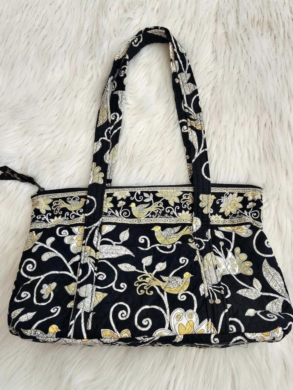 Vera Bradley Black Gold Floral Tote Bag
